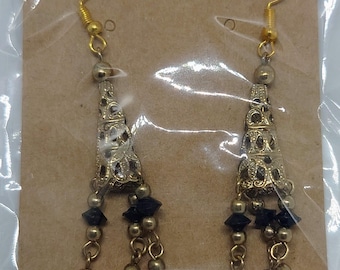 Black and red beaded drop