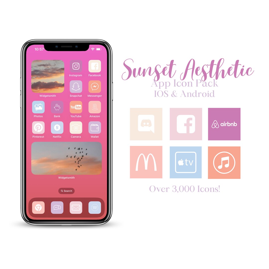 Sunset Pastel App Icons, Ios Theme (3000+) - Etsy