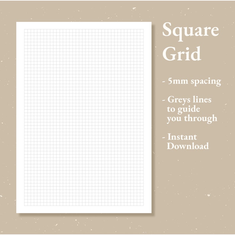 Square & Dotted Note Taking Paper Template Grid Paper - Etsy