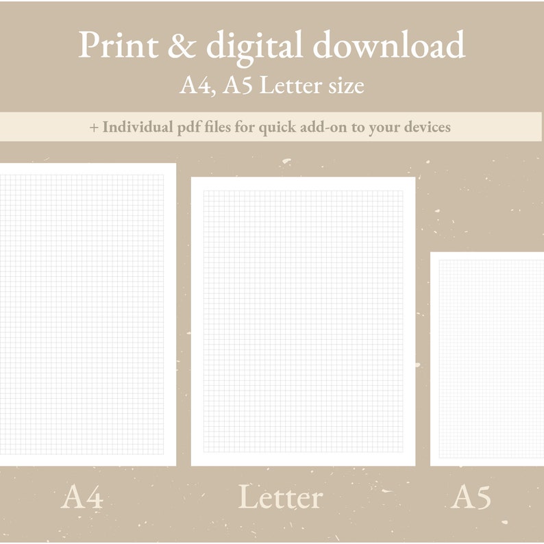 Square & Dotted Note Taking Paper Template Grid Paper - Etsy
