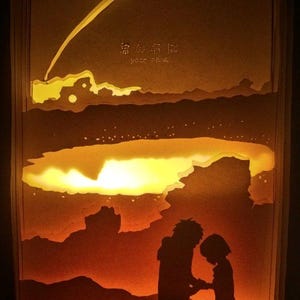 your name anime -  Light box Template, Paper Cutting Template, Shadow box PDF, Light box PDF Files