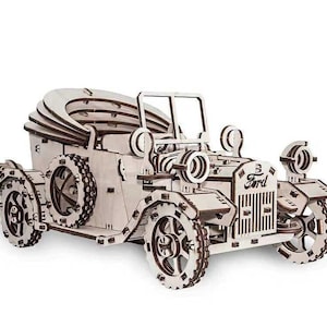 Ford T Antique Car  Digital File Laser Cut Template, Wooden puzzle, 3mm, 3D Model , 3D Puzzle, Laser Cut Template CDR ,DWG Decoration