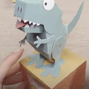 Dinosaur ಠ_ಠ Interactive Printable Movable DIY Paper Animal Toys Paper Toys Template Printable Origami Digital, Cute Dino moving papercraft