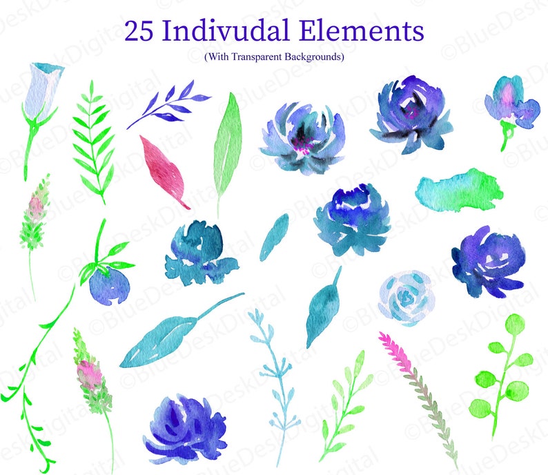 Hand Painted Watercolor Flowers Clip Art Wcap032 Watercolor Blue Roses Clipart Diy Invitations Wedding Invite Commercial Use Clip Art Art Collectibles Kromasol Com