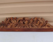 Vintage Crown Molding, French Carved Wood Furniture Pediment, Architectural Salvage Fronton, Above Door Decor, Hand Carved Wood Panel Mirror