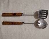 Vintage Kitchen Utencils Spoon Pestle Maul Solid Wood, Primitive Wooden Kitchen Tool, Cutting Board Farmhouse Decor old