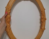 Vintage Mirror Frame Large Photo Frame Victorian Ornate Metal Bronze Vintage Picture Frame Medium oval frame Art deco 60s