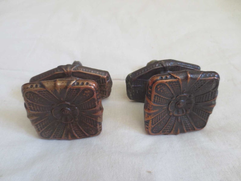 Vintage round carved metal door knob one side brass door handles Soviet metal doorknob USSR door handle Rustic handles Vintage 1970s
