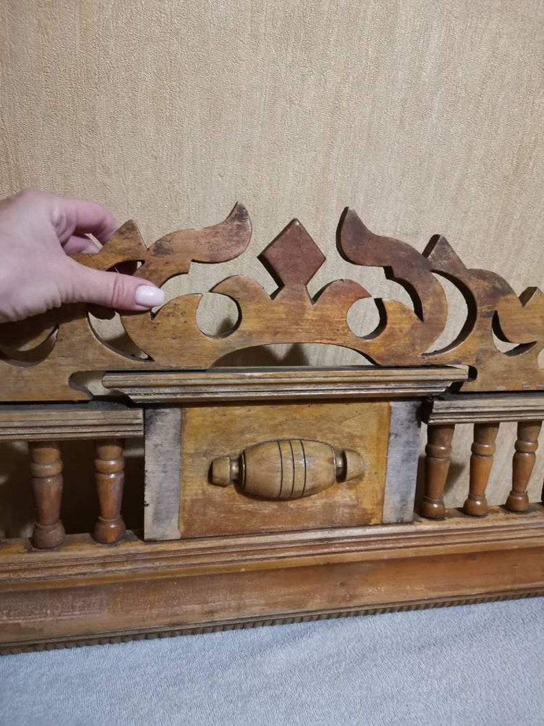 Vintage Crown Molding French Carved Wood Furniture Pediment Etsy