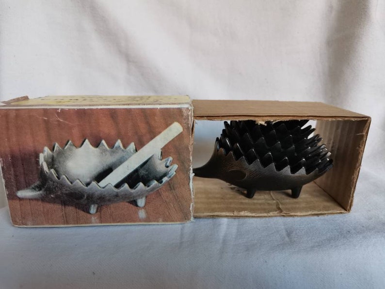 Hedgehog Ashtray 6 Walter Bosse Full Set of 6 Soviet Metal Gift For Boyfriend Vintage GIft For Men Tobacco Retro Decor Jewelry Holder NOS
