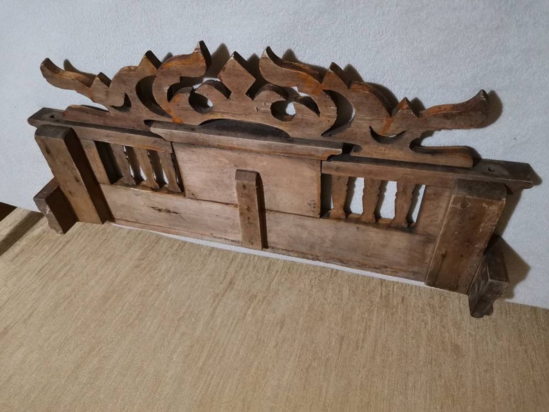Vintage Crown Molding French Carved Wood Furniture Pediment Etsy