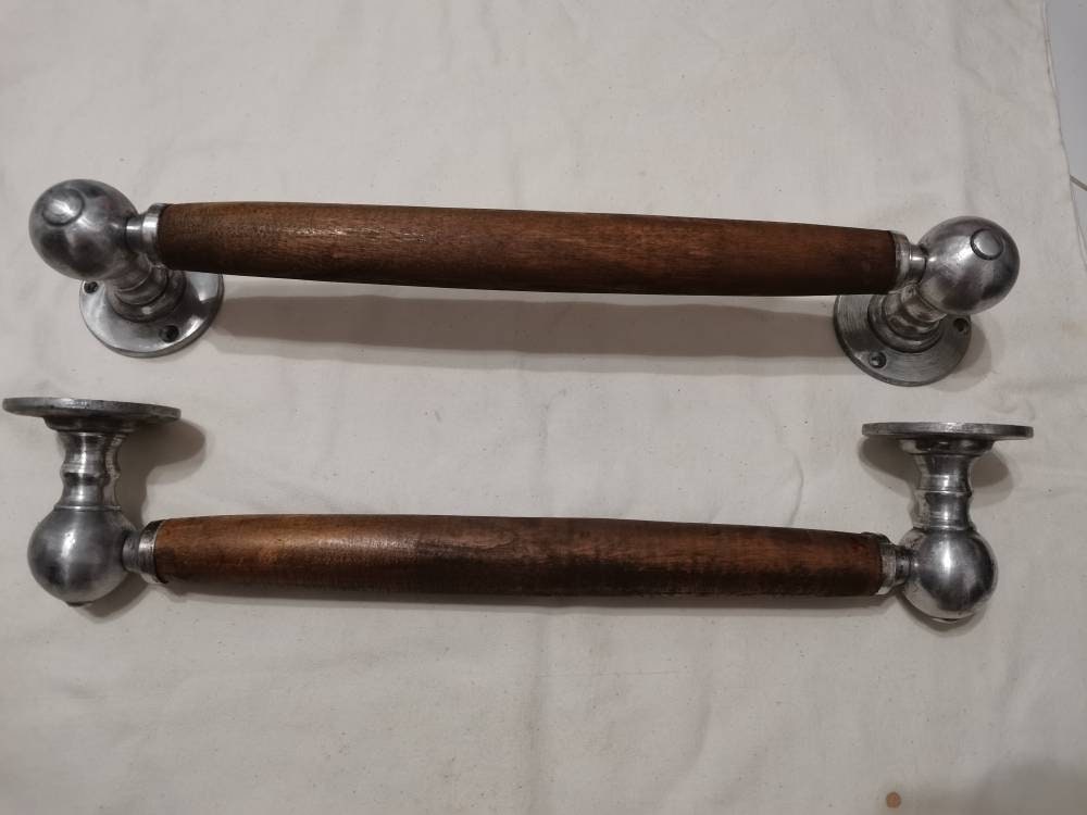 Pair Set of 2 Large Vintage Door Wooden Barn Handles Pulls Big Etsy