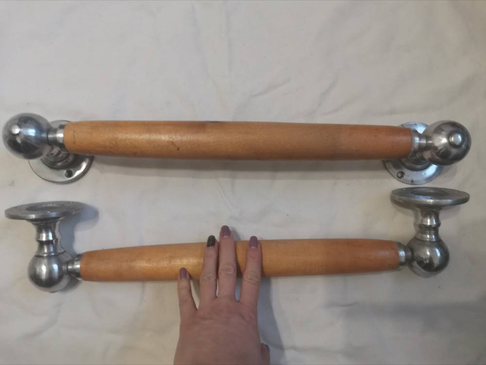 Pair Set of 2 Large Vintage Door Wooden Handles Pulls Big Etsy