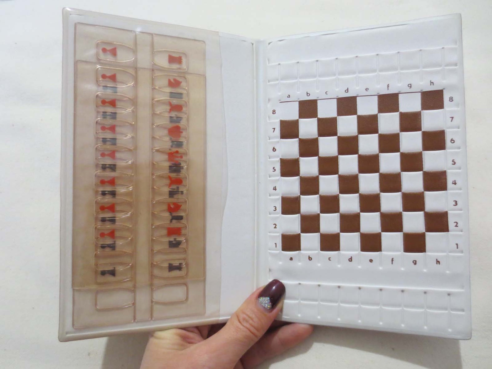 NOS Slotted Chess Set/ Pocket Chess / Wallet Chess/ Vintage Etsy