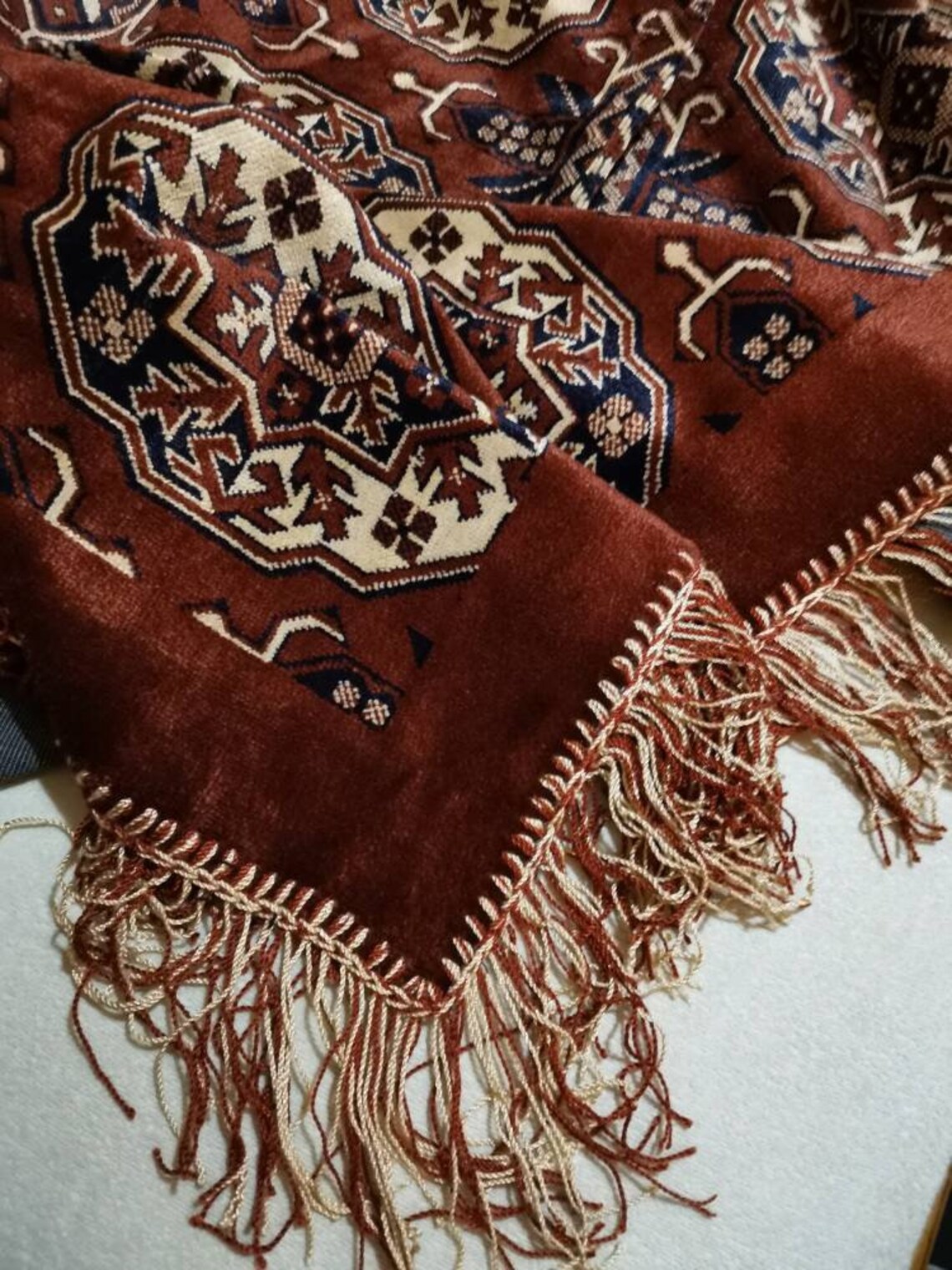 NOS Velvet Tablecloth GDR / Tapestry Vintage Velour Etsy