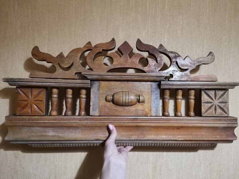 Vintage Crown Molding French Carved Wood Furniture Pediment Etsy