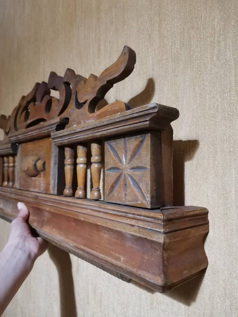 Vintage Crown Molding French Carved Wood Furniture Pediment Etsy