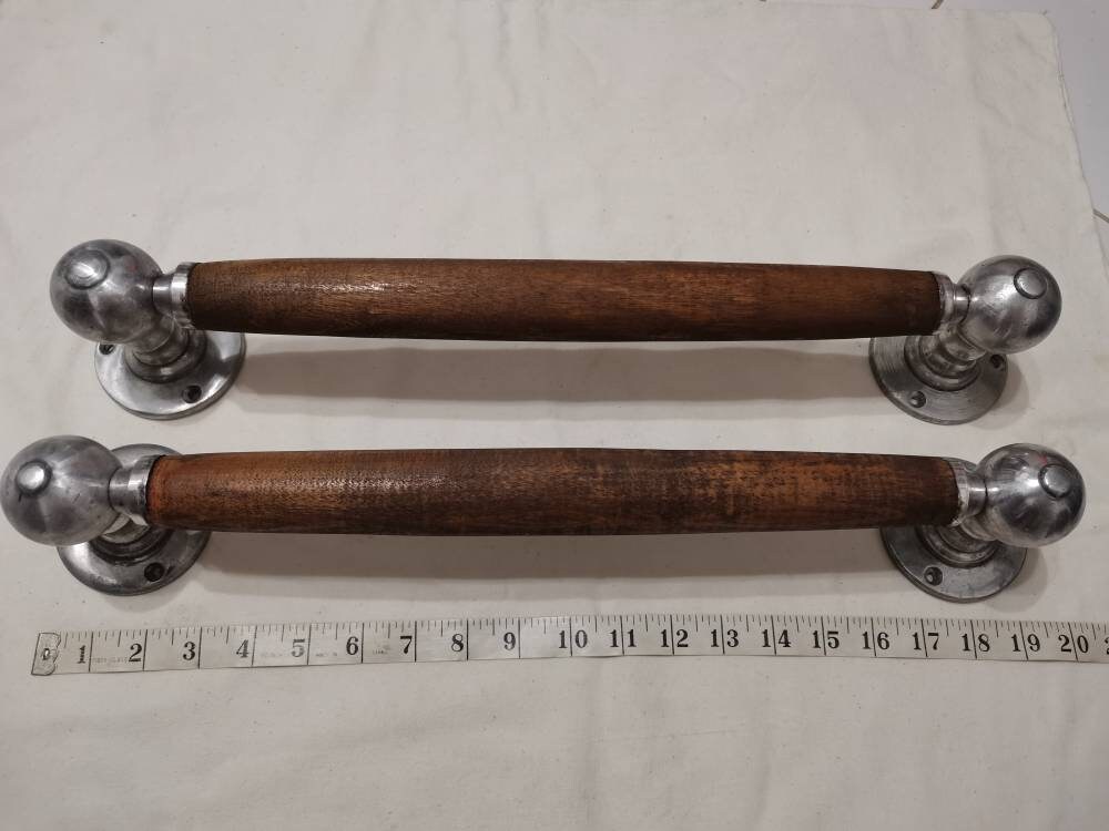 Pair Set of 2 Large Vintage Door Wooden Barn Handles Pulls Big Etsy