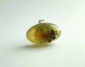 Flower ring, Resin boho ring, Adjustable ring, Silver plated resin ring, Terrarium jewelry, Womens ring, Fashion ring, Birthday grandma gift