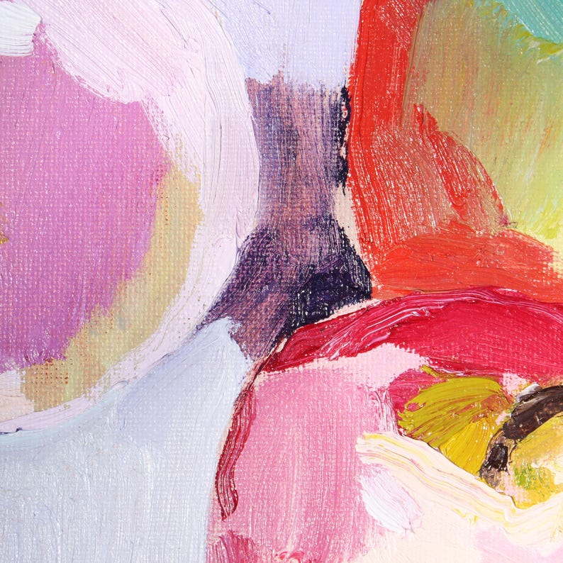 Still Life Apples Oil Painting, Small Unframed Oil Painting on Canvas