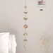 Moon Phase Wall Decor Handmade Hammered Metal, Moon Phase Wall Hanging, Phases of the Moon Cycle (34' Gold Banner 7 Moons) Boho Home Decor