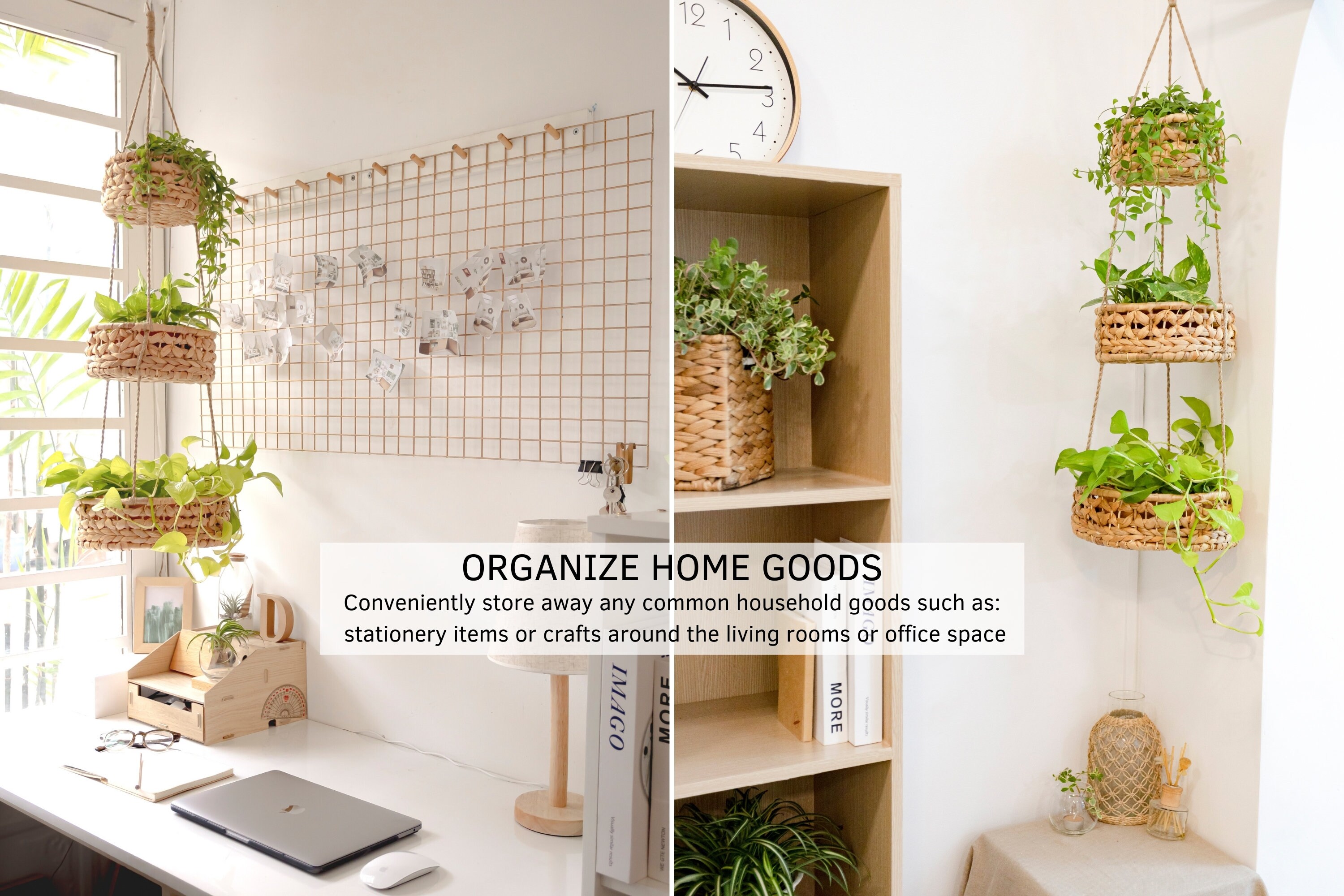 3 Tier Hanging Basket Boho Chic Decor Hanging Woven Basket Etsy