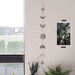 Moon Phase Wall Decor Handmade Hammered Metal, Moon Phase Wall Hanging, Phases of the Moon Cycle (34' Silver Banner 7 Moons) Boho Home Decor