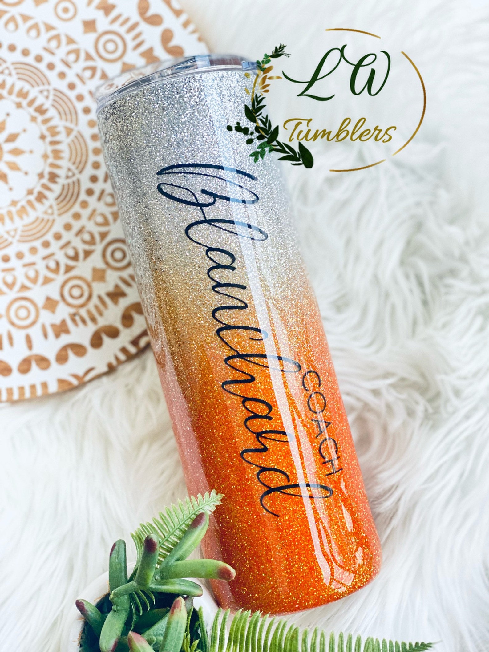 Double Colored Glitter Ombre Tumbler/hogg Tumbler/personalized Etsy