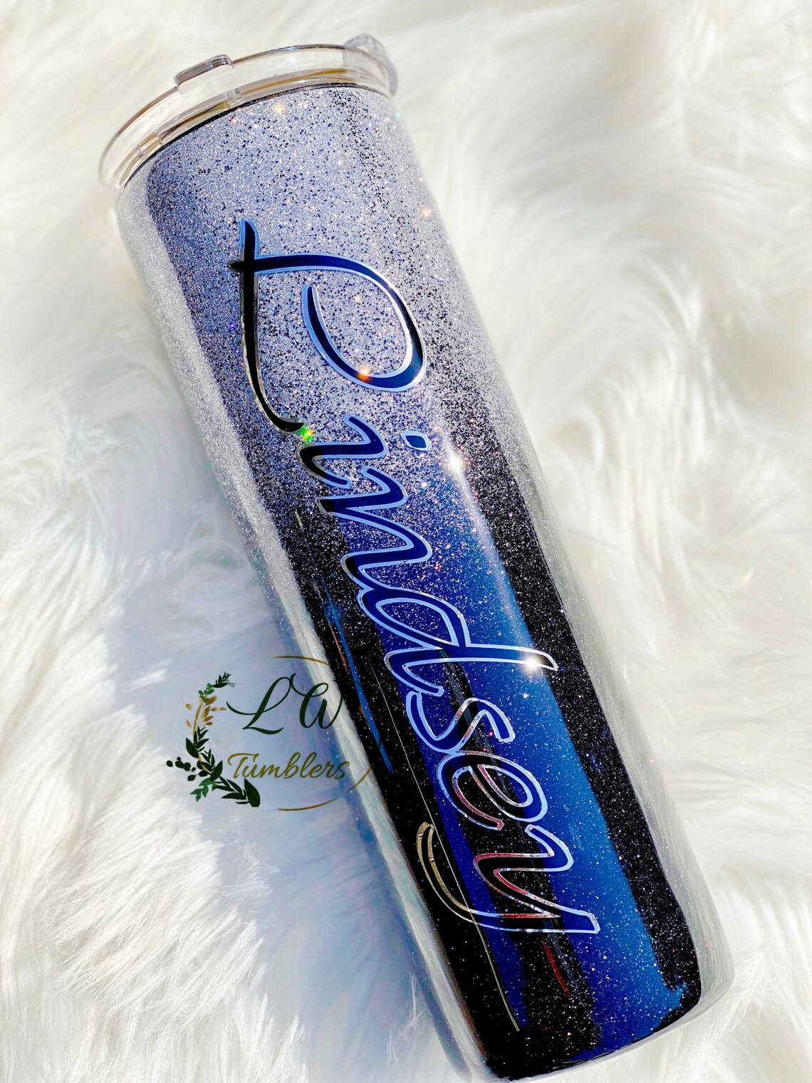 Double colored glitter Ombre Tumbler/Hogg Tumbler/Personalized Etsy