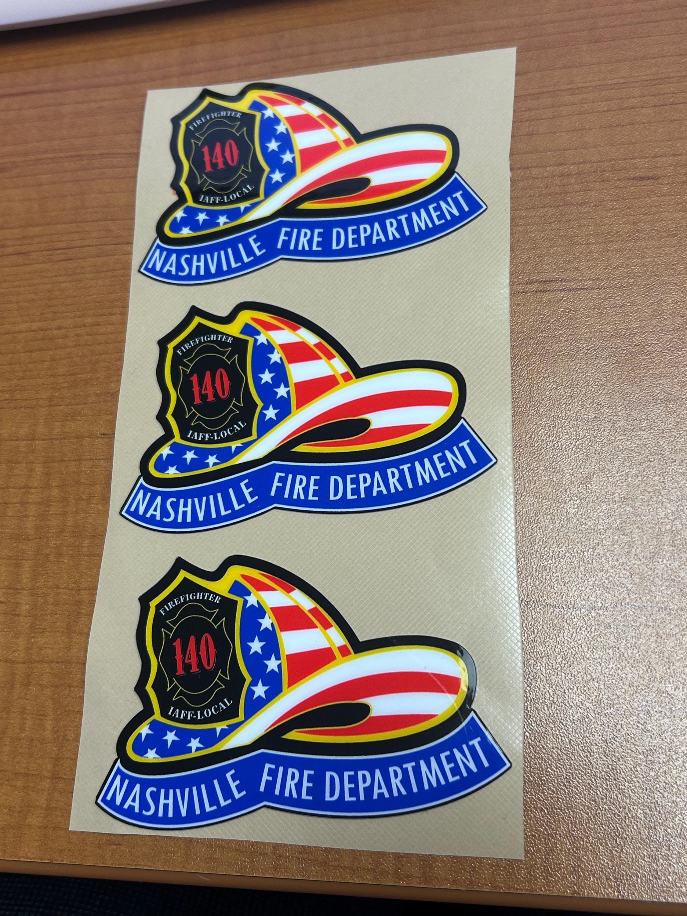 NASHVILLE Fire Department Nashville FD 140 Helmet Decals Stickers