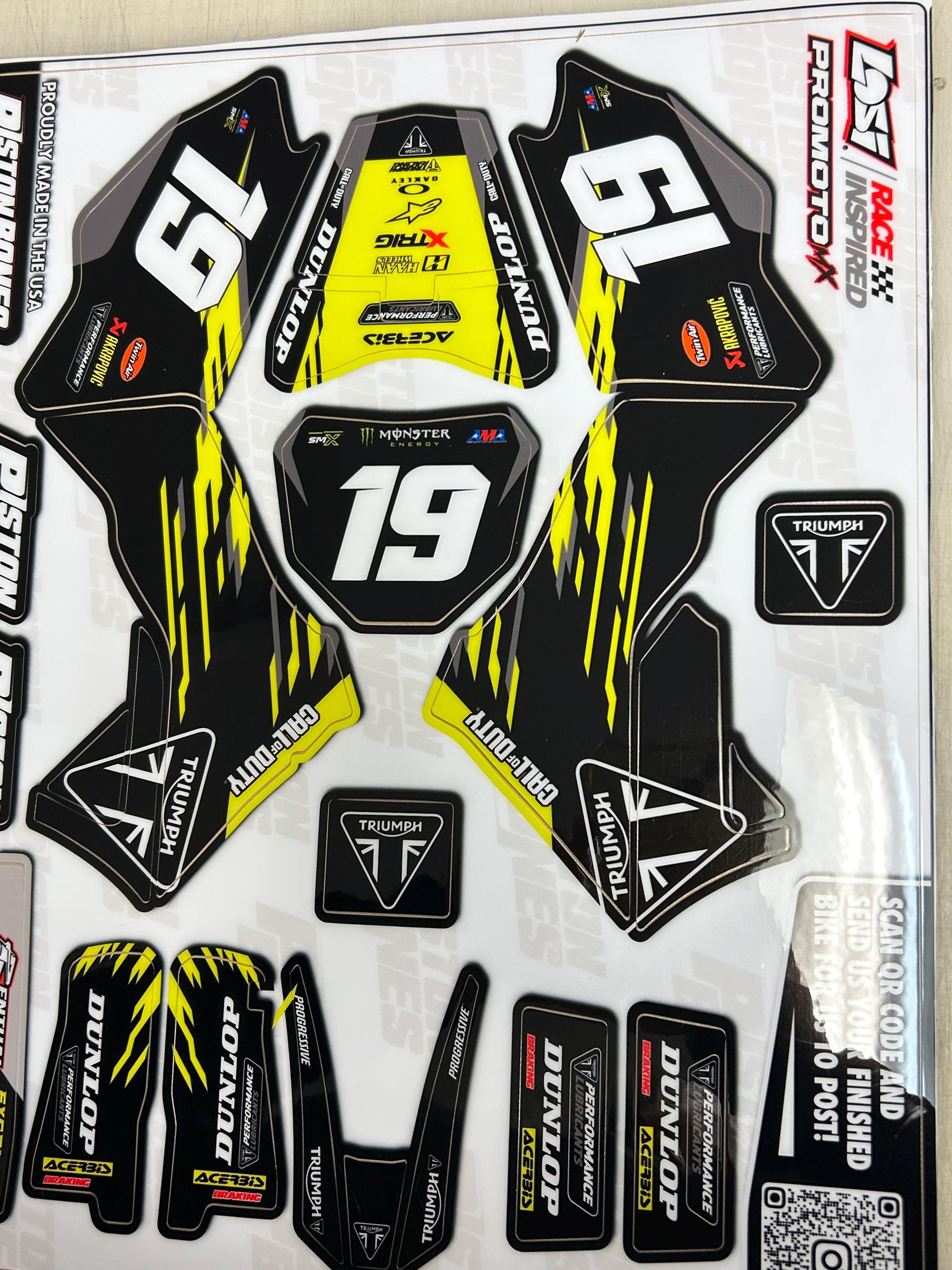 Kit Decalcomanie Grafiche Old School Per Losi Pro Moto MX – Grafica Legno Retrò Picchio - 4
