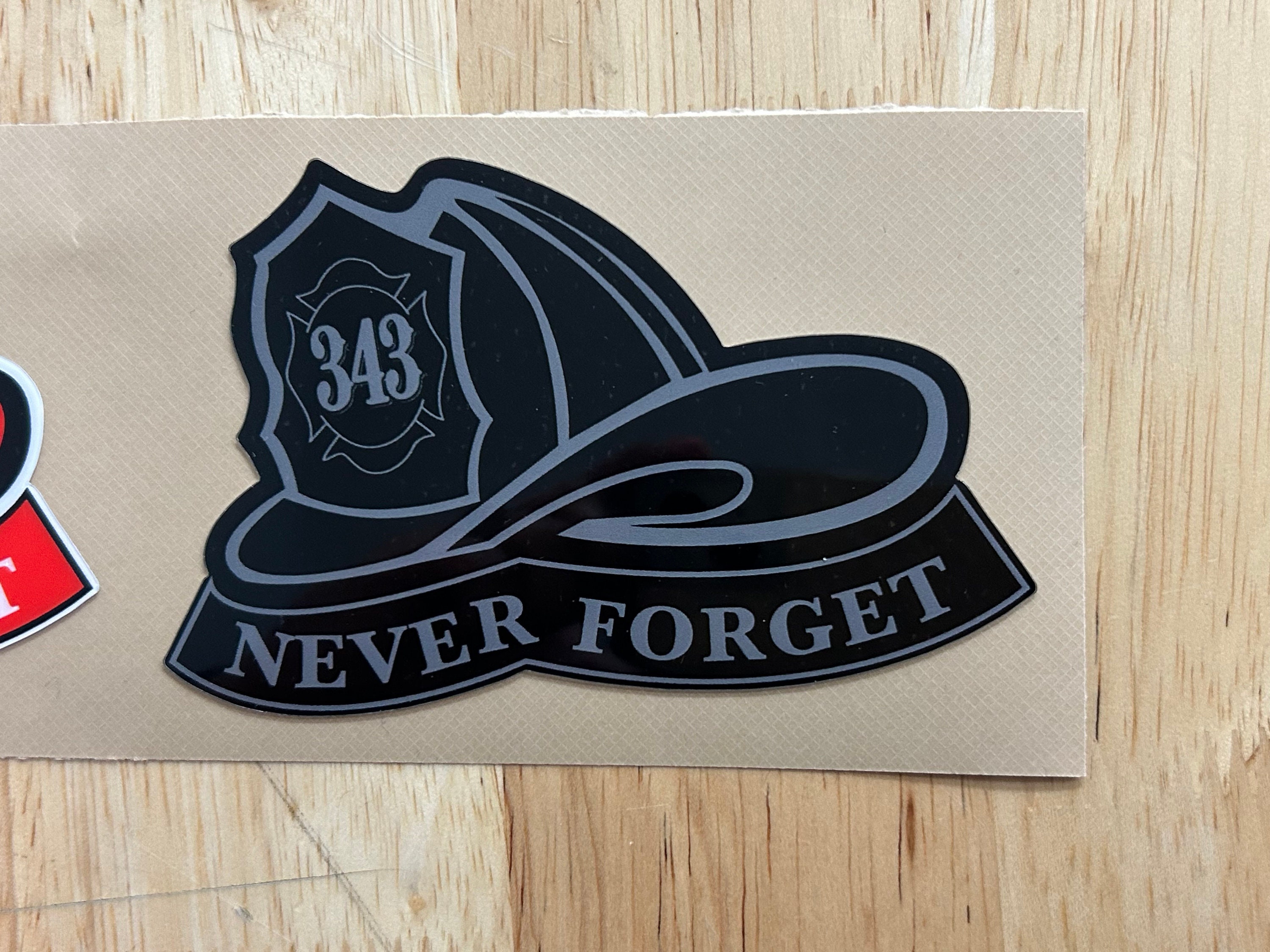NEVER FORGET 343 Fire Department Helmet Decals Stickers Window Stickers ...