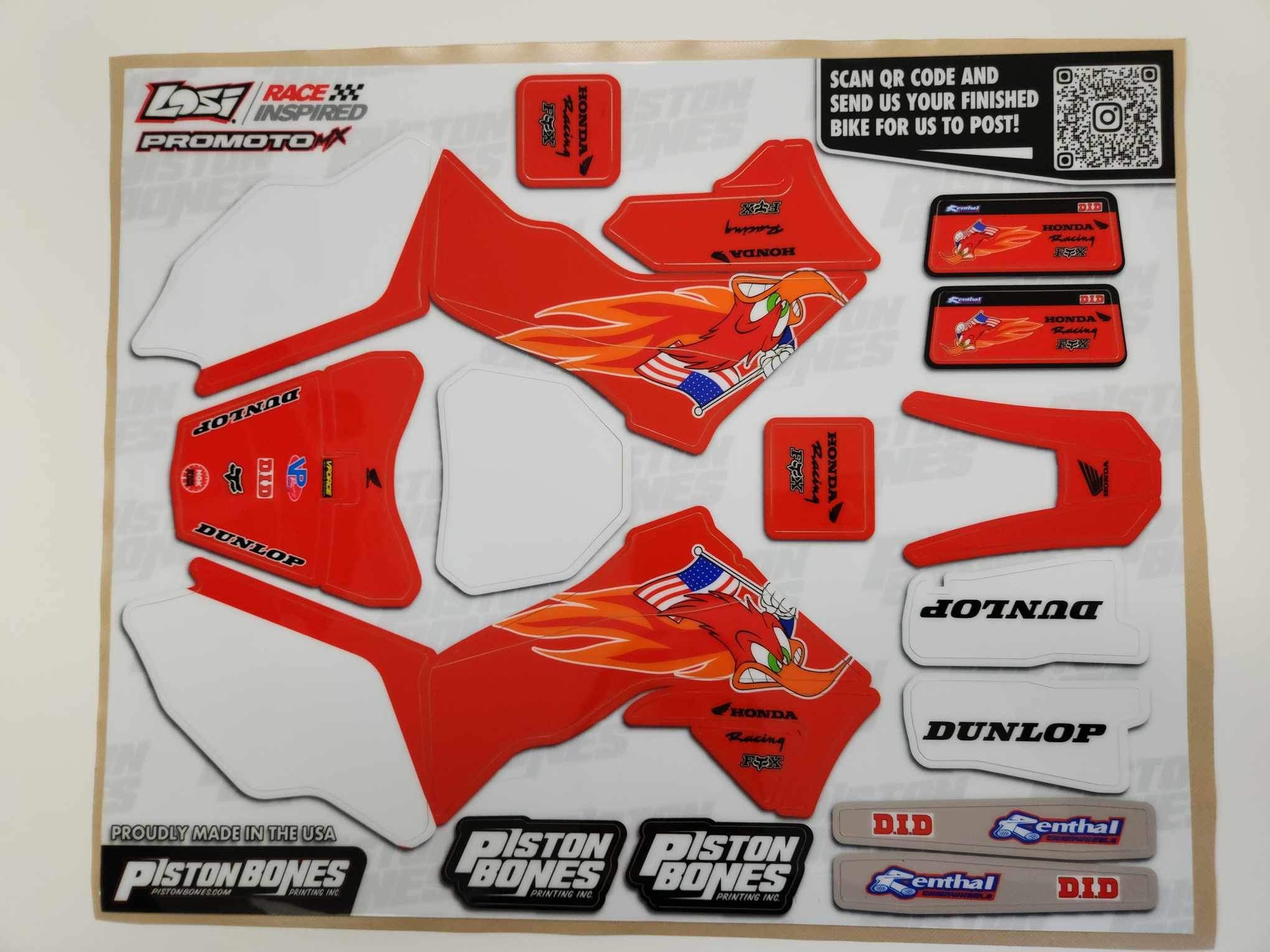 Losi Dirtbike Graphics Kit Thick Quality Real Moto Material Woody