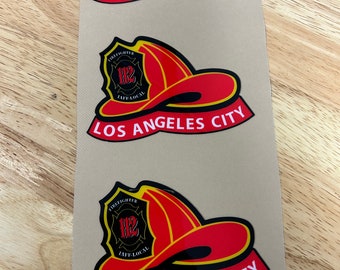 Los Angeles City Fire Department LA fire department LAFD helmet decals stickers window stickers Uv laminated - quality material made in USA