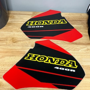 Honda XR400R XR 400R Tank graphics Fuel tank decals set of left and right side motorsports material - UV  gloss finish - Made in USA!
