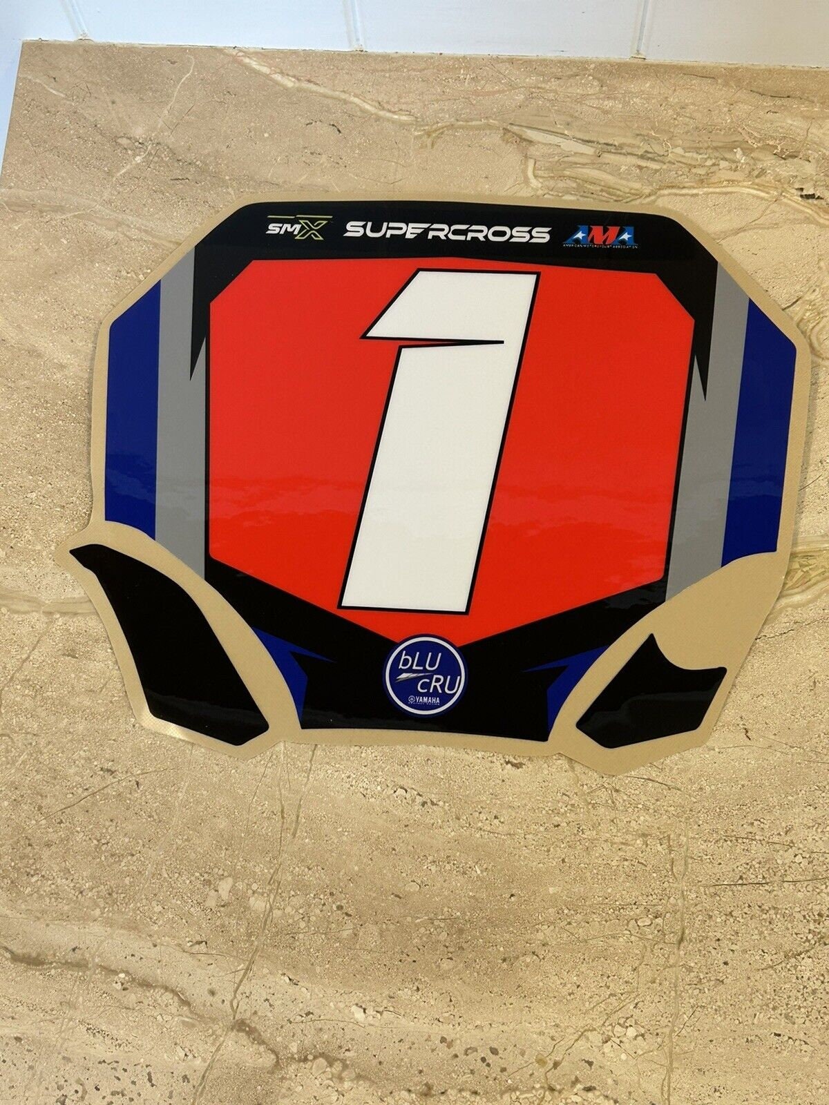 ELI TOMAC #1 Front Number Plate Decal Replica SUPERCROSS #1 Red