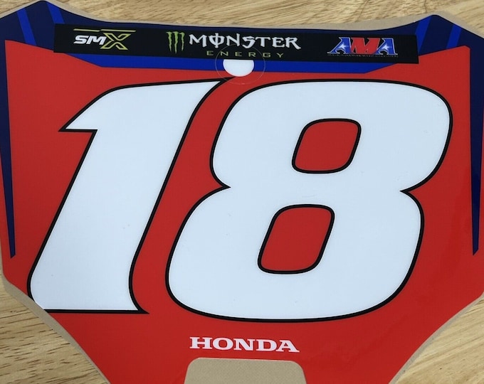 JETT LAWRENCE Front Number Plate Decal Replica SUPERCROSS #18 Thick ...