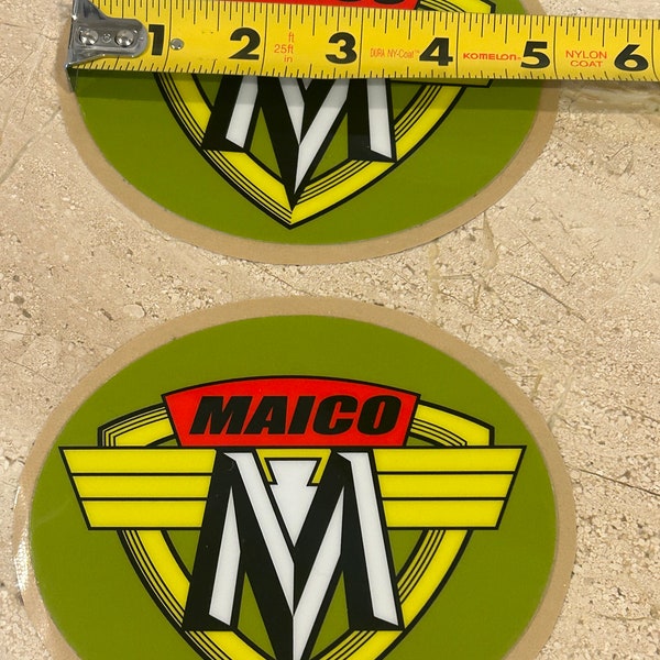 Lot of 2 Maico motorcycle decals stickers 21 MIL vinyl laminated USA made