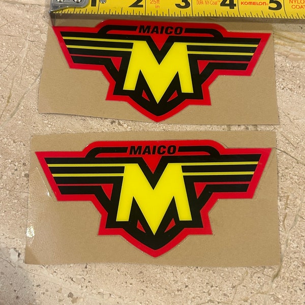 Lot of 2 Maico motorcycle decals stickers 21 MIL vinyl laminated USA made