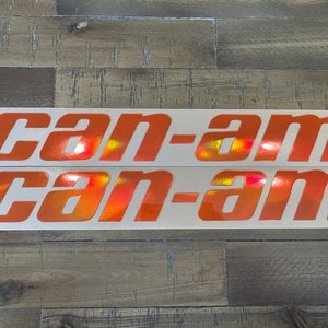 CAN-AM decals Holographic quality set 2 Orange Uv gloss laminated Outdoor commercial grade material Can-am Maverick X3 R Turbo CanAm Can am