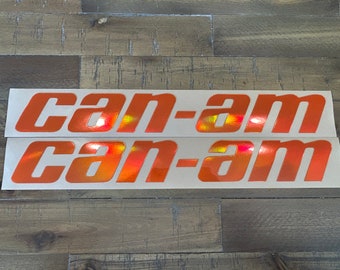 CAN-AM decals Holographic quality set 2 Orange Uv gloss laminated Outdoor commercial grade material Can-am Maverick X3 R Turbo CanAm Can am