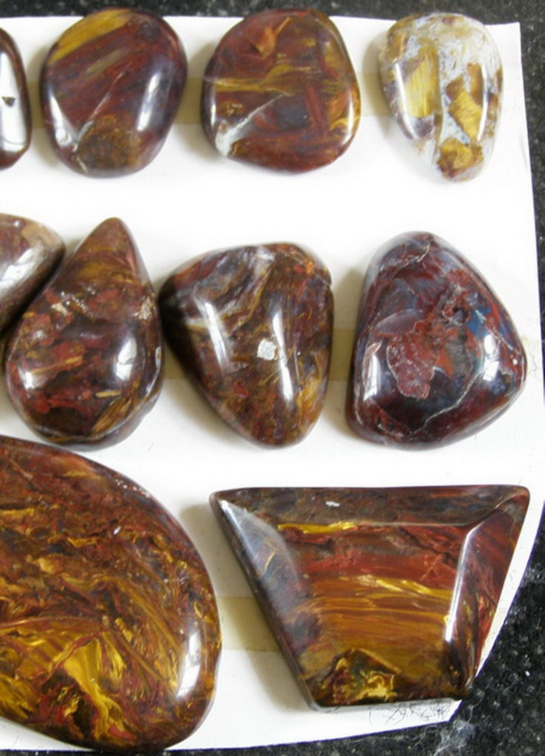 Wholesale Natural Freeform Pietersite CabochonsChatoyant Petersite Cabs 15pcs-320ct