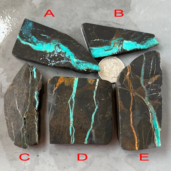 Natural Bamboo Mountain Hubei Turquoise Rough Mineral Slab/Raw Material Rock Slice 02-883