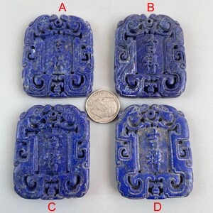 Natural Blue Afghanistan Lapis Lazuli Lucky (JI XIANG) Pendant d4033