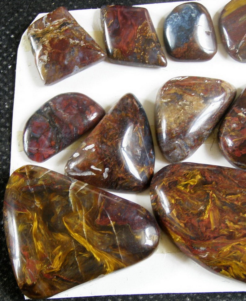 Wholesale Natural Freeform Pietersite CabochonsChatoyant Petersite Cabs 15pcs-320ct