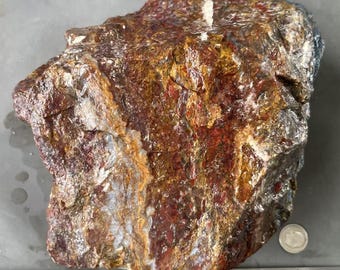 Minerale grezzo di pietersite cinese chatoyant rosso e oro naturale da 7,65 libbre/roccia di materia prima di petersite 3470 g c2854