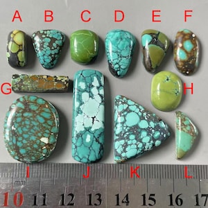STB Green Freeform Bamboo Mountain Hubei Turquoise Cabochon/Stabilized Gemstone Cab Y628