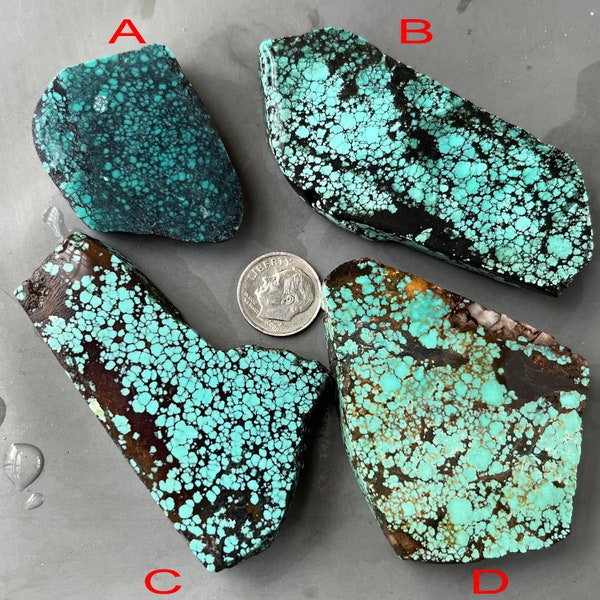 Stabilized Bamboo Mountain Hubei Turquoise Rough Mineral Slab/Raw material Rock Slice 02-914