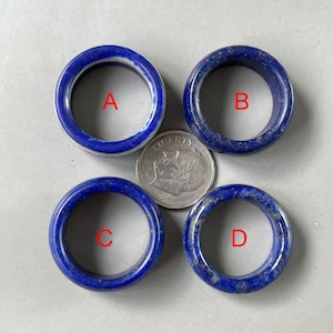 Anello in lapislazzuli blu naturale/gemma artigianale 6,6#~8# d4164