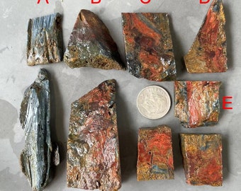Natural Blue&Gold Chatoyant Chinese Pietersite Rough Mineral slab/Petersite Raw Material Rock c2811